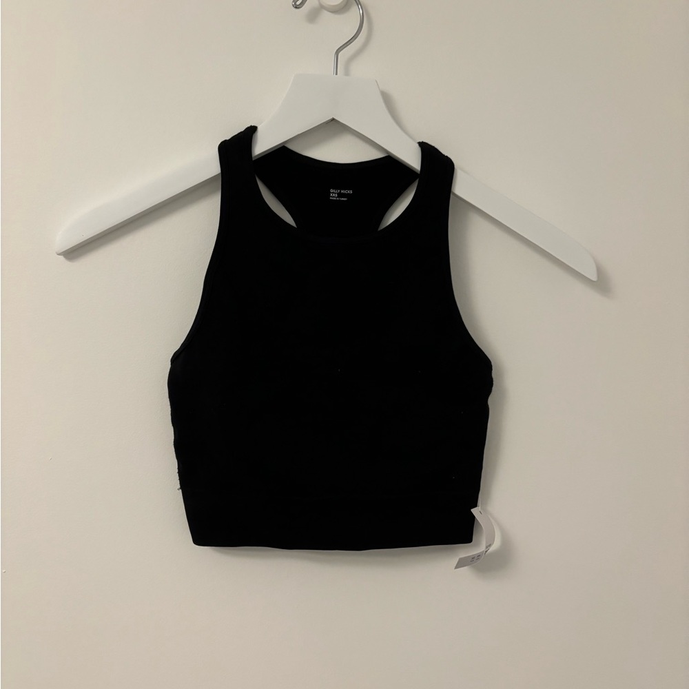 NWT gilly hicks/hollister athletic crop top black